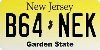 NJ license plate B64NEK