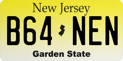 NJ license plate B64NEN