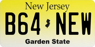 NJ license plate B64NEW