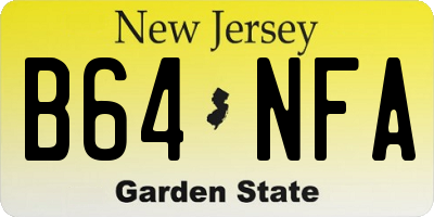 NJ license plate B64NFA