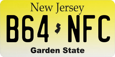 NJ license plate B64NFC