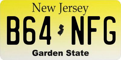 NJ license plate B64NFG
