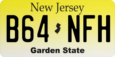NJ license plate B64NFH