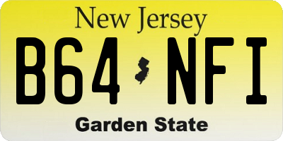 NJ license plate B64NFI