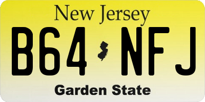 NJ license plate B64NFJ
