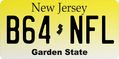 NJ license plate B64NFL