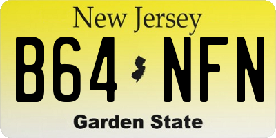 NJ license plate B64NFN