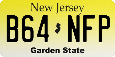 NJ license plate B64NFP