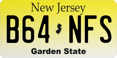 NJ license plate B64NFS