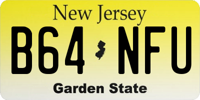 NJ license plate B64NFU