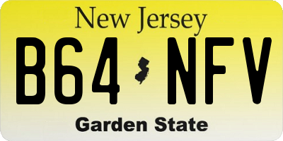 NJ license plate B64NFV