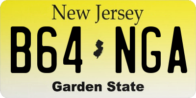 NJ license plate B64NGA