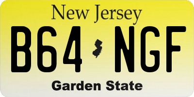 NJ license plate B64NGF