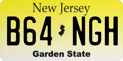 NJ license plate B64NGH