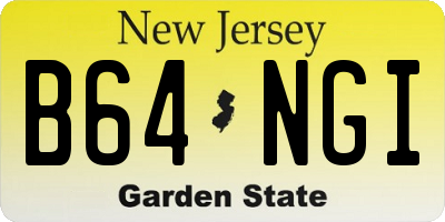 NJ license plate B64NGI