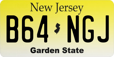 NJ license plate B64NGJ