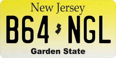 NJ license plate B64NGL