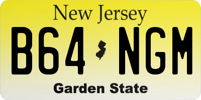 NJ license plate B64NGM