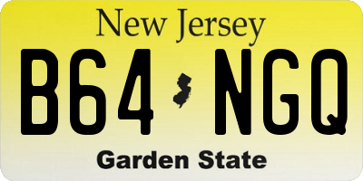 NJ license plate B64NGQ