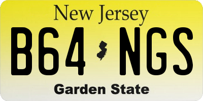 NJ license plate B64NGS