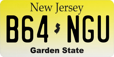 NJ license plate B64NGU