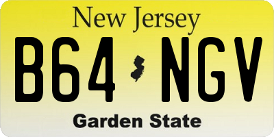 NJ license plate B64NGV
