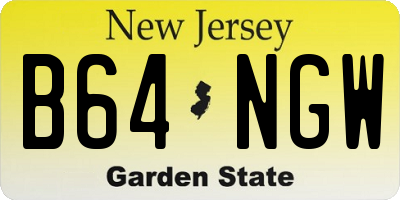 NJ license plate B64NGW
