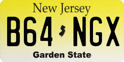 NJ license plate B64NGX