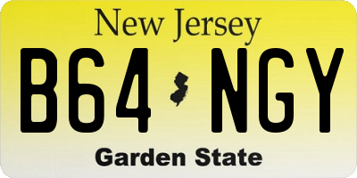 NJ license plate B64NGY
