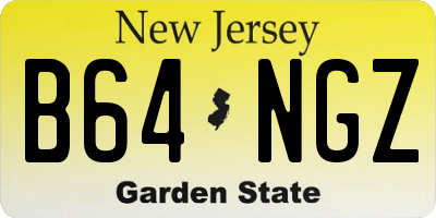 NJ license plate B64NGZ