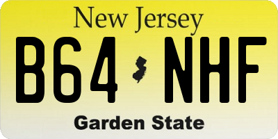 NJ license plate B64NHF