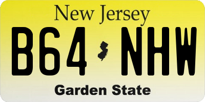 NJ license plate B64NHW