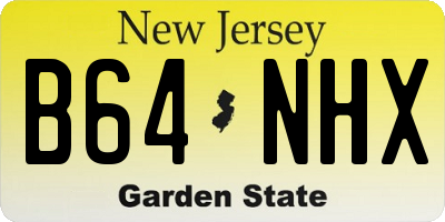 NJ license plate B64NHX