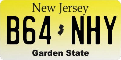 NJ license plate B64NHY