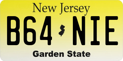 NJ license plate B64NIE