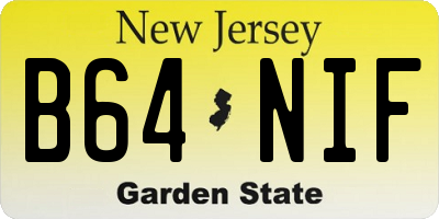 NJ license plate B64NIF