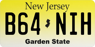 NJ license plate B64NIH