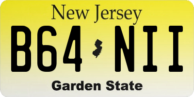 NJ license plate B64NII