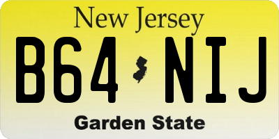 NJ license plate B64NIJ