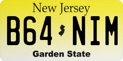 NJ license plate B64NIM