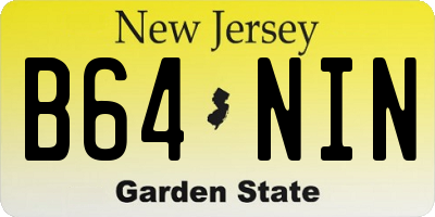 NJ license plate B64NIN