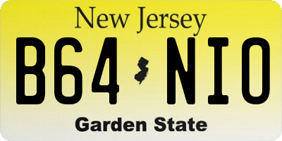 NJ license plate B64NIO
