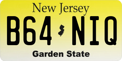 NJ license plate B64NIQ