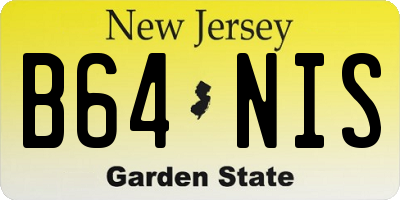 NJ license plate B64NIS