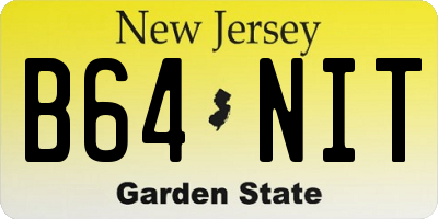 NJ license plate B64NIT