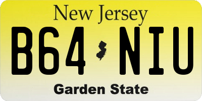 NJ license plate B64NIU