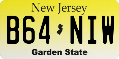NJ license plate B64NIW