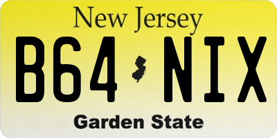 NJ license plate B64NIX