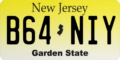 NJ license plate B64NIY