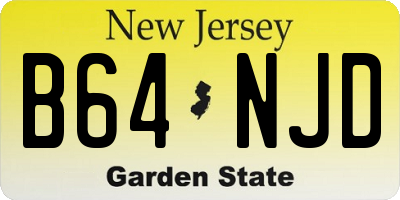 NJ license plate B64NJD